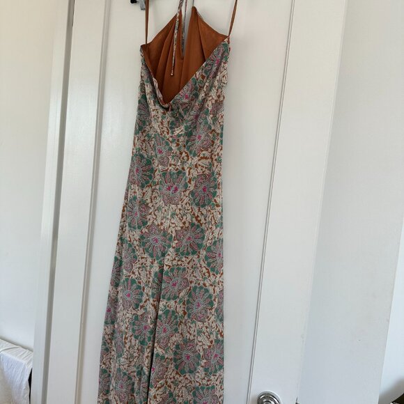 NWT Veronica Beard Aldana Midi Dress Ruched Front Halter Neck Floral Print Sz 12 - Picture 14 of 14